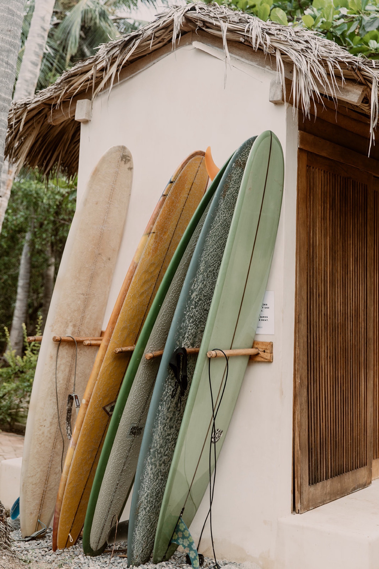 Board rack under palapa